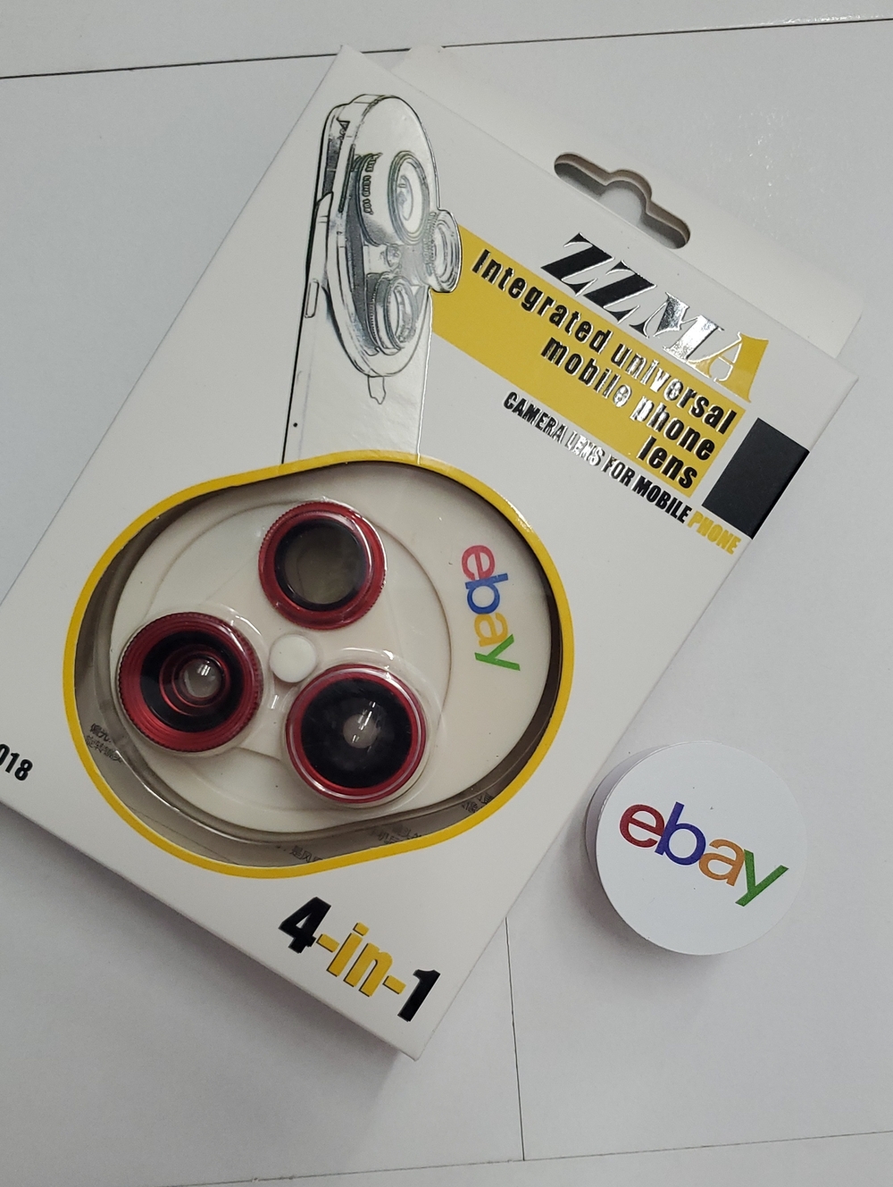 Ebay Exclusive Phone Grip & 4-in-1 Mobile Phone  Camera Lens, ZM-018 -Red